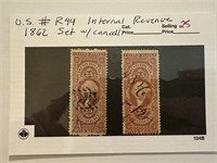 R44 REVENUE 1862 STAMP SET