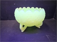 Uranium Glass Fenton Bowl 5' Wide