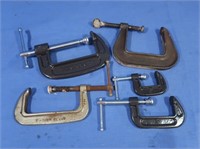 5 Various Size C-Clamps