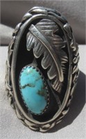 Sterling silver and turquoise ring.