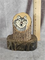 HAND MADE WOLF PORTRAIT ON WOOD