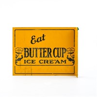 Flange Metal "Eat Buttercup Ice Cream" Sign