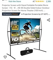 Projector Screen with Stand Foldable Portable