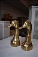 Pair of Brass Duck Bookends