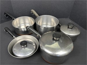 Revere ware 5 pcs some with lids