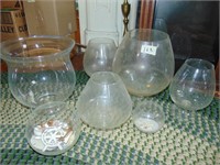 (4) Fish Bowl Type Candle Holders