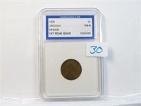 1909 P Lincoln Cent Penny First Year IGS Grading