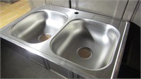 22" X33" Double Basin Kitchen Sink, Stainless Stee