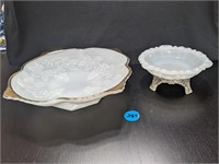 Milk Glass Serving Dishes  (Living Room)