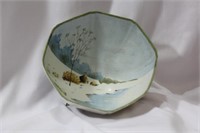 A Handpainted 3-Legged Ceramic Bowl