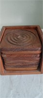 Good Wood Teak Wood  Coaster Set (8)