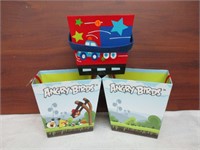 2 Angry Birds Baskets & 1 CArs Basket