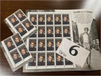 LEGENDS OF HOLLYWOOD JAMES DEAN STAMPS MINT SHEET