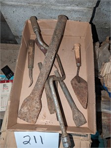 Chisels, speed wrench, tools