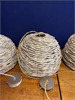 Three Beehive Style Rattan Ceiling Lights with