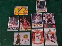 (9) Miami Heat Basketball Cards- Shaq, Dwyane Wade