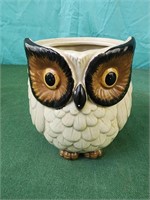 OMC Otagiri Ceramic Owl Head Vase Or