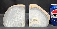 Pair of Geode Rock Bookends