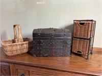 Small Dome Top Trunk, Basket, Drawer Storage