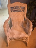 White wicker rocker