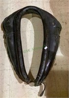Leather horse collar measures 24 x 17.     1936.