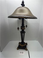 BRONZE GLASS TABLE LAMP