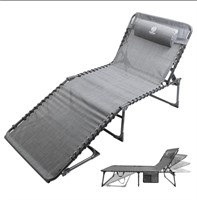 FOLDING PATIO LOUNGER GREY