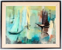 Modern Art Nautical Painting Sailboats Greenfield