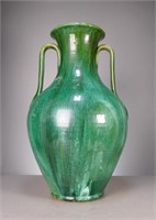 Large 2 Handled Mid-Century Pottery Vase