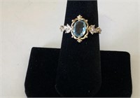 Beautiful Aquamarine and Diamond Ring
