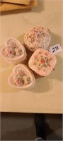 4 Piece Ceramic Jewelry Boxes