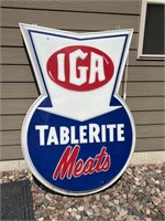 Vintage Single sided lighted IGA grocery store