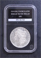 US Coins 1881-O Morgan Dollar in Holder, Circulate