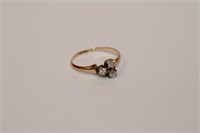14K Antique Victorian 3-diamond ring, 1.22grams
