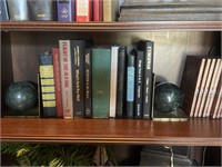 MARBLE ORB BOOK ENDS AND BOOKS