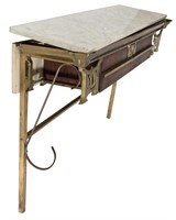Art Nouveau Rosewood and Brass Console