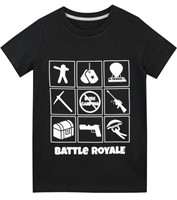 New, Battle Royale Boys Gaming T-Shirt Black Size