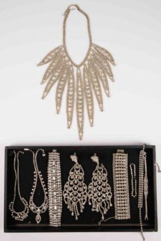 Lot of Rhinestone Costume Jewelry - Show Pieces.