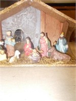 Tote w/Christmas Lights, Nativity Scene, LED Multi