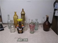 Lot of Vintage Decanters & Glass Bottles