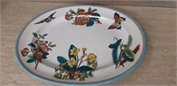 Cir 1817-1890 Earthenware platter hand painted by