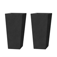 Kante 24.4" H Concrete Tall Tapered Planter Set