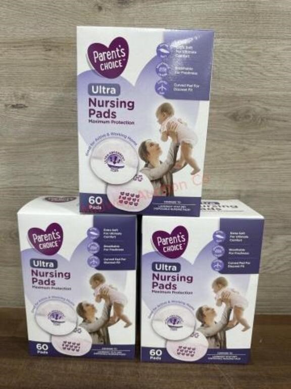 3 boxes 60 ea nursing pads