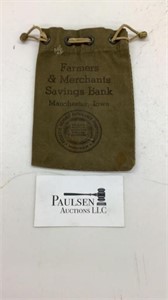 Quantity seven miscellaneous bank bags