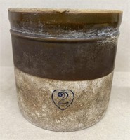 2 gallon HEART stoneware crock