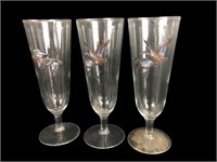 Vtg Bird Pilsner Glasses