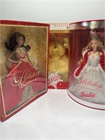 (3) Holiday Barbies in Boxes - 1989, 2001, 2014