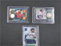 Lot (3) George Springer Game Used Jersey Cards As-