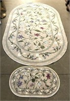 Floral Oval Area Rugs- lot of 2