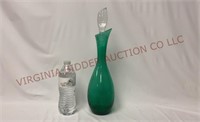Mid Century Controlled Bubble Art Glass Decanter